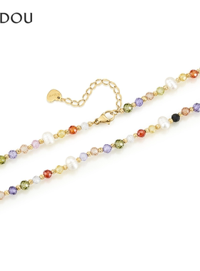 阿吉豆吊坠幻彩时尚珍珠项链优雅