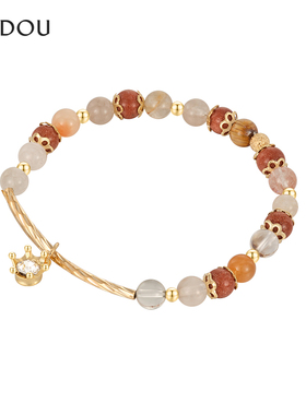 AJIDOU阿吉豆手链女时尚首饰通勤出游水晶拼接串珠手串手环