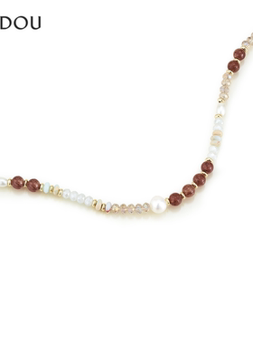 阿吉豆项链女款石英岩玉水晶项链
