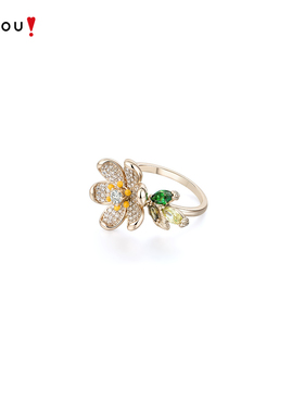 AJIDOU阿吉豆戒指女款晨露花园系列指环尾戒