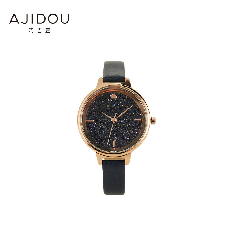 阿吉豆夏日星空时尚牛皮革繁星手表 AJIDOU国产腕表
