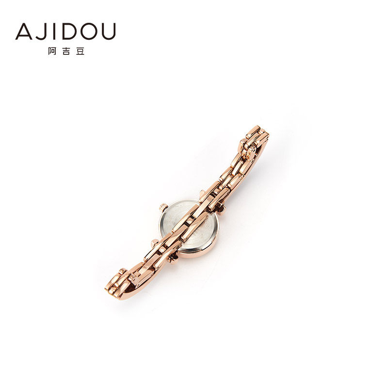 阿吉豆精致大气时尚优雅黑金女腕表 AJIDOU国产腕表