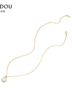AJIDOU阿吉豆项链女爱心简约职场精致吊坠小众专柜同款锁骨链颈链