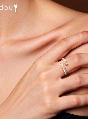 阿吉豆戒指女金色贝母高级感气质