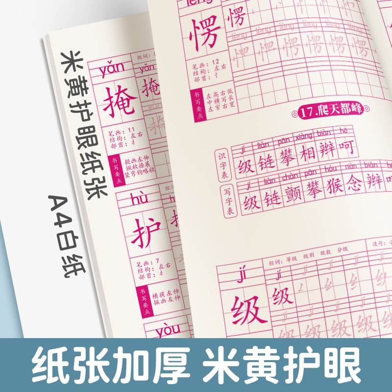 五六年级字帖人教版上下册同步语文描红小学生专用四年级生字儿童456年级下学期硬笔正楷钢笔练字帖神器女生字体漂亮楷书练字本-图3