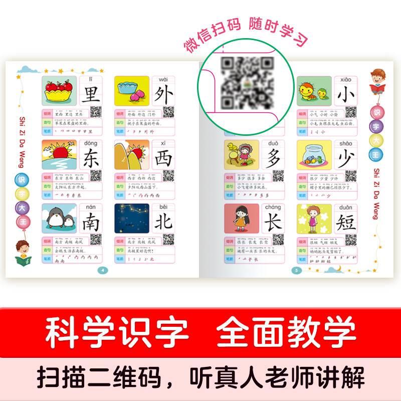 识字大王识字书幼儿认字早教汉字启蒙注音版一年级儿童认识字书看图识字学前3-6-7岁幼儿园宝宝学汉字幼小衔接带拼音小中大班XL-图0