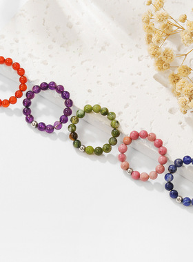 秋冬紫水晶虎眼4mm波西米亚戒指