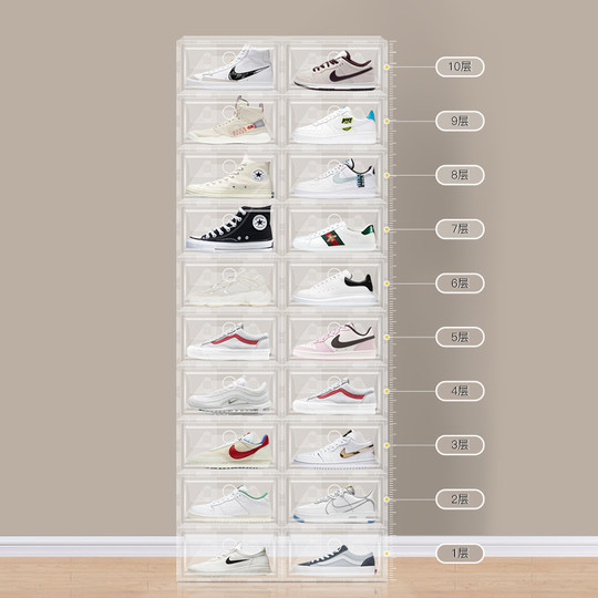 20-pack shoe box transparent thickened internet celebrity shoe cabinet