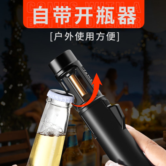 喷火充气防风打火机点火器户外创意个性直冲艾炙雪茄高温喷火焊枪