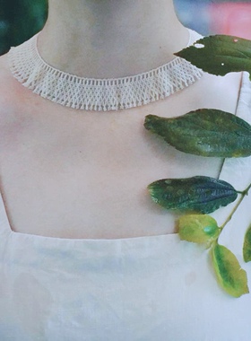 进口米珠波光蕾丝米珠项链法式单层编织项圈锁骨链母贝扣双层手链