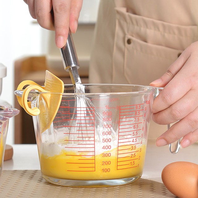 Glass egg beating bowl egg liquid filter cup