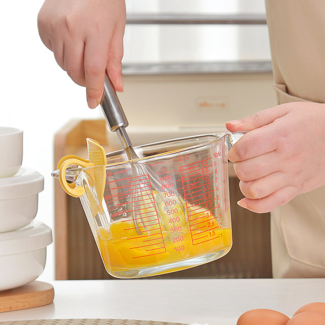 Glass egg beating bowl egg liquid filter cup