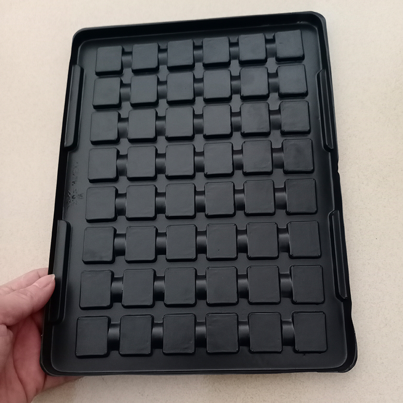 48格方形防静电吸塑托盘黑色周转盒电子五金产品模组芯片包装盒,淘宝优惠券,粉丝福利购,淘宝优惠卷