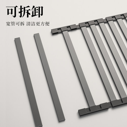 沥水架304不锈钢厨房水槽置物架洗碗池碗碟收纳篮折叠卷帘沥水垫 - 图2