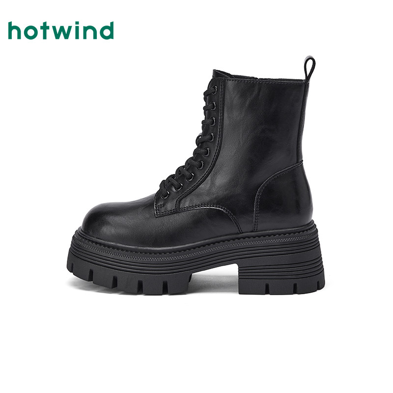 热风厚底马丁靴女2025年冬季新款增高休闲短靴百搭时装靴子女鞋子,淘宝优惠券,粉丝福利购,淘宝优惠卷