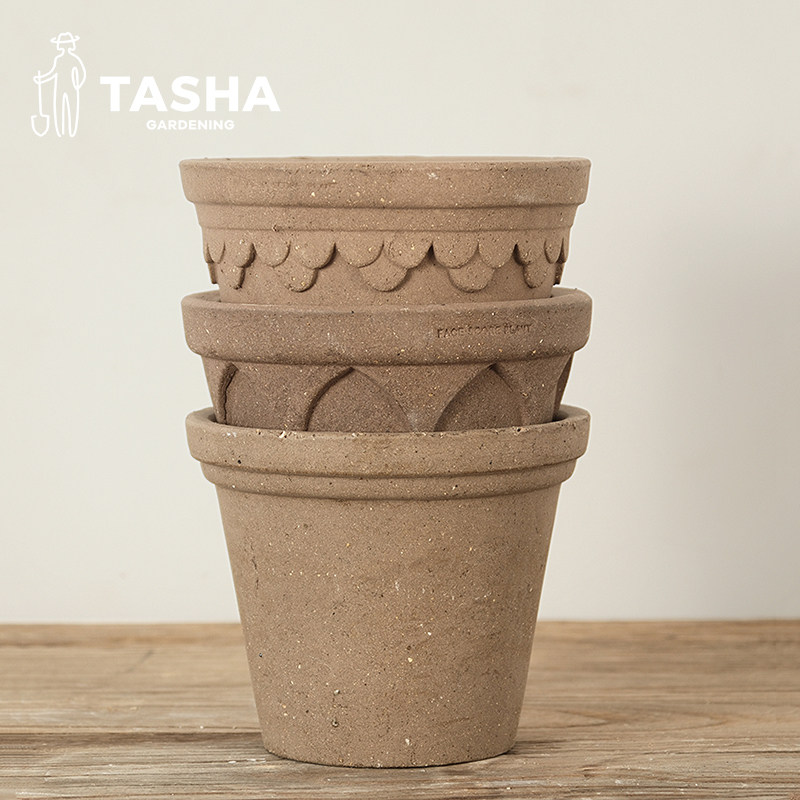 塔莎的花园X颜植 陶盆陶土大花盆透气大口径手工粗陶复古简约风,淘宝优惠券,粉丝福利购,淘宝优惠卷