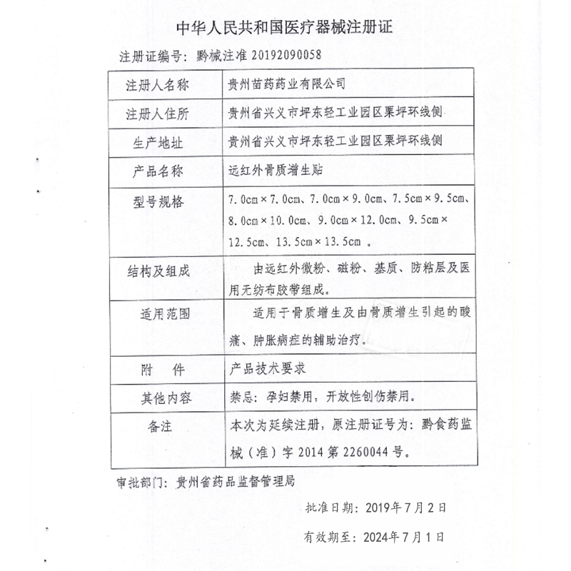 包邮】贵州苗药苗奇远红外骨质增生贴6贴骨质增生酸痛肿胀消肿 - 图1