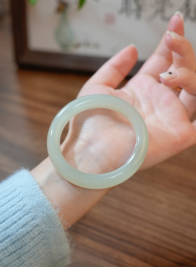 凤飞凰和田玉晴水手镯女款天然