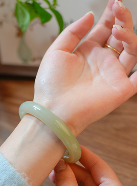 凤飞凰和田玉晴水手镯女款送礼