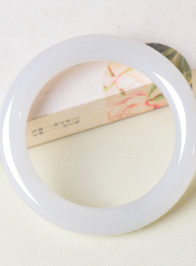 凤飞凰和田玉羊脂白玉圆条手镯