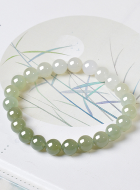 凤飞凰和田玉高冰晴水圆珠手串