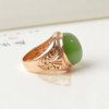 Feng Feihuang 18K gold and Hetian jasper cat eye ring