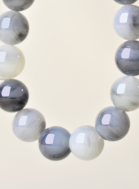 凤飞凰和田玉青花圆珠手链转运