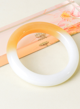 55.5mm和田玉糖白玉手镯女款