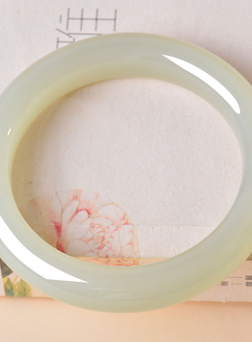 凤飞凰和田玉晴水宽条手镯