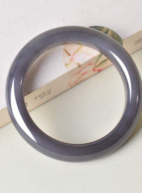 凤飞凰和田玉深烟紫手镯妈妈款