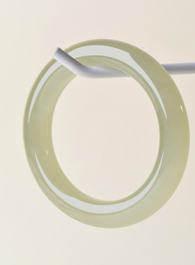 凤飞凰和田玉晴水高冰圆条手镯