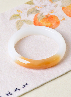 50.7mm和田玉糖白玉手镯女