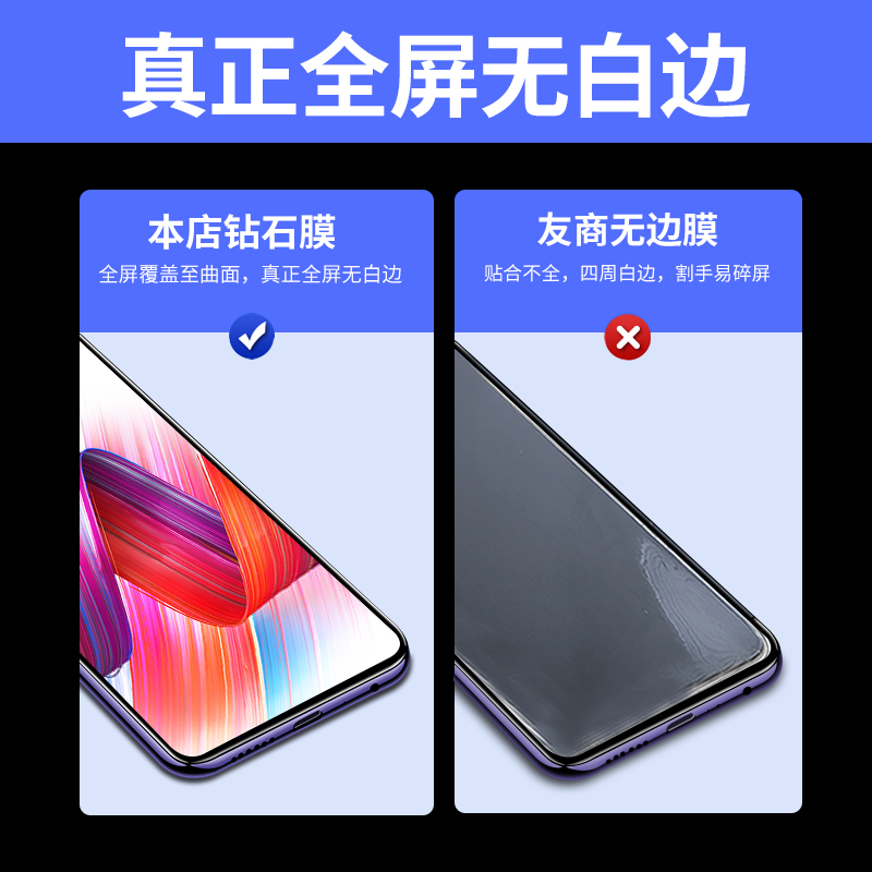 适用oppoR15钢化膜oppoR15x全屏覆盖手机膜R15梦境版R15X全包防摔opr15标准版opp0r15防蓝光高清OPPO贴膜黑边 - 图2