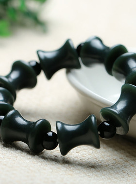 天然和田玉佛珠手链送证书