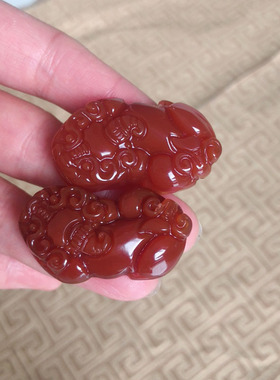 玉貔貅吊坠天然红玛瑙玉坠项链情侣新款貔貅挂件随身玉石钥匙扣