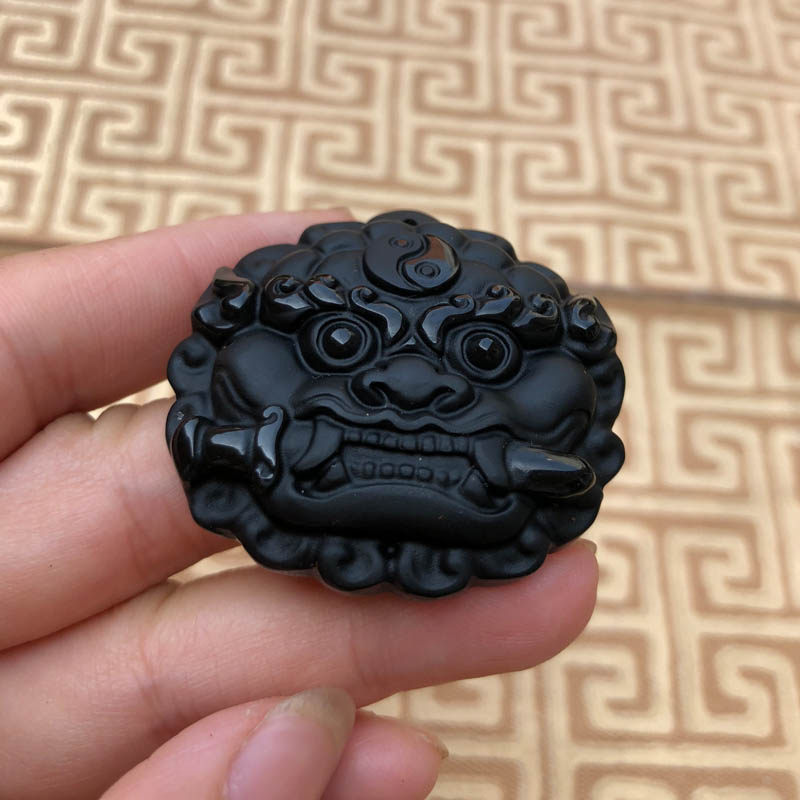 黑曜石吊坠本命年招财阴阳神兽敢当玉佩项链送证书男,淘宝优惠券,粉丝福利购,淘宝优惠卷