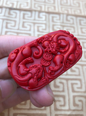 貔貅钥匙扣台湾原色朱砂玉佩项链双貔貅护主吊坠情侣款玉石挂件