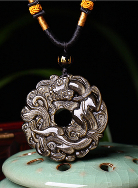 金曜石貔貅平安玉扣送证书