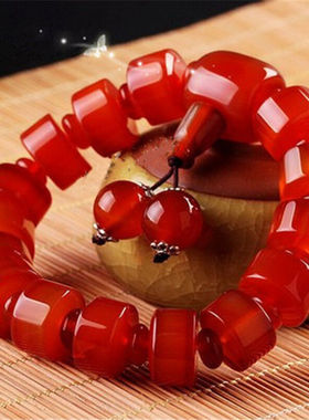 天然红玛瑙本命年手链送证书