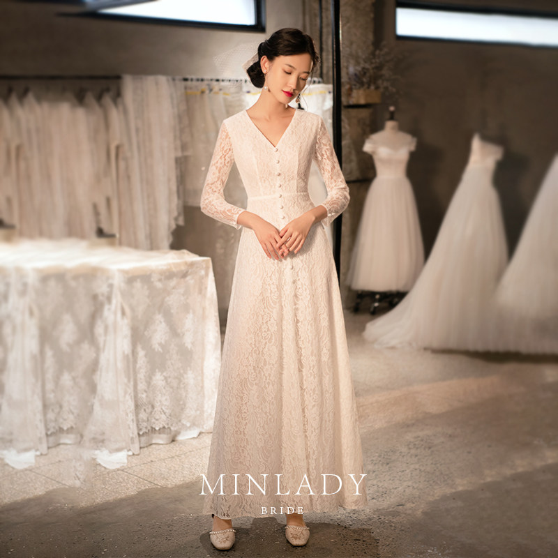 名斓|小梨香轻2020新款简约婚纱裙 名斓婚纱