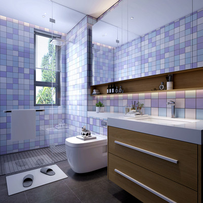 卫生间防水贴纸浴室墙贴自粘墙纸厨房防油贴纸瓷砖厕所壁纸洗手间 虎窝淘