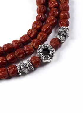 925素银款复古万向轴万能轴组合延长藏式文玩百香108手持串配饰件