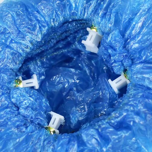 t型卡扣自动鞋套机专用鞋套一次性室内家用套鞋脚套入户进门脚踩 - 图3