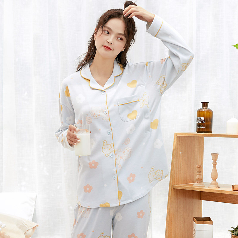 咕羊羊月子服春秋纯棉孕妇时尚睡衣 咕羊羊家居服套装