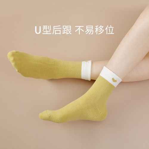 咕羊羊月子袜子产后冬季加厚4月份3秋冬款孕妇产妇松口保暖袜子女 - 图1