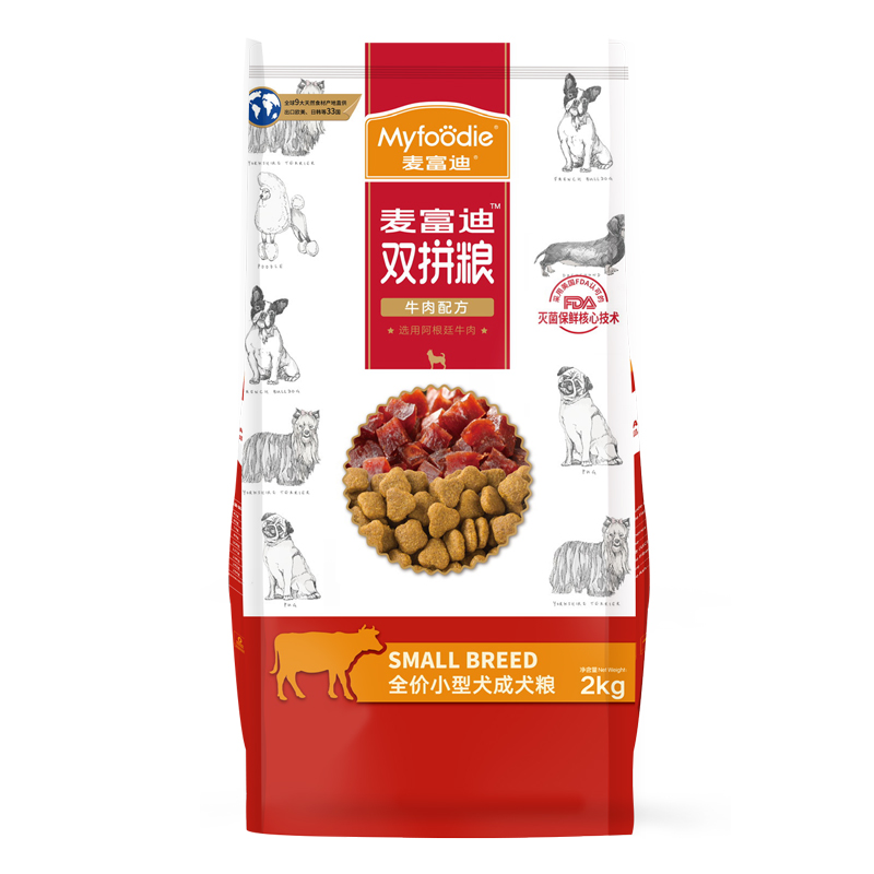 麦富迪风干狗粮牛肉双拼成犬泰迪比熊柯基金毛幼犬粮小型犬专用粮