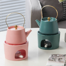 Nordic Ins Wind Home Ceramic Flower Tea Pot Insulation Base Tea Stove Cook Tea Oven Warm Tea Stove Candle Heated Tea Wax