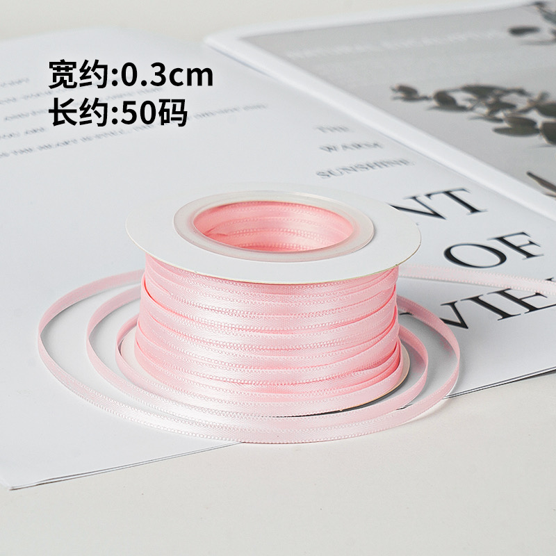 0.3cm彩色细丝带蛋糕装饰礼品包装打包绑带绸缎带diy甜品烘焙装扮 - 图2