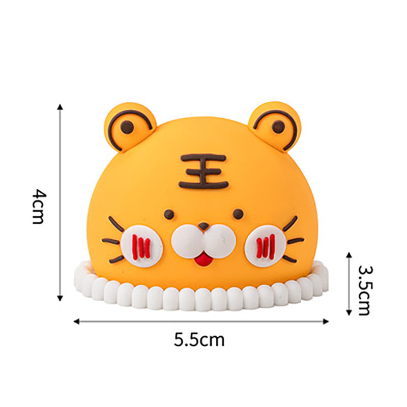 小老虎蛋糕装饰 虎宝宝满月百天派对蛋糕软胶小老虎摆件插牌插件
