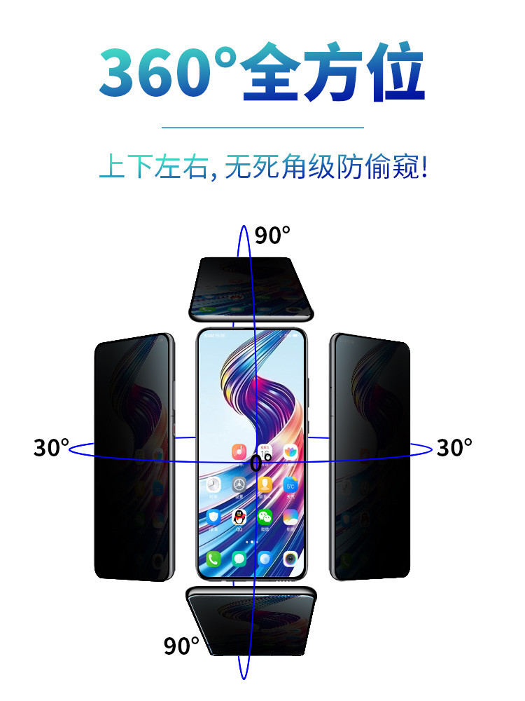 适用vivox9钢化膜防窥vivox9s防窥膜plus全屏sl防偷窥splus防偷窃vivix防透窥x20手机viovx360度四面防偷看a - 图0